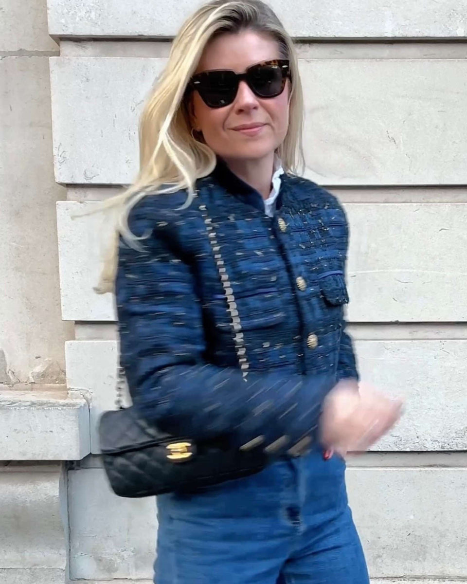 Gabrielle Navy Tweed Jacket – Aurélie