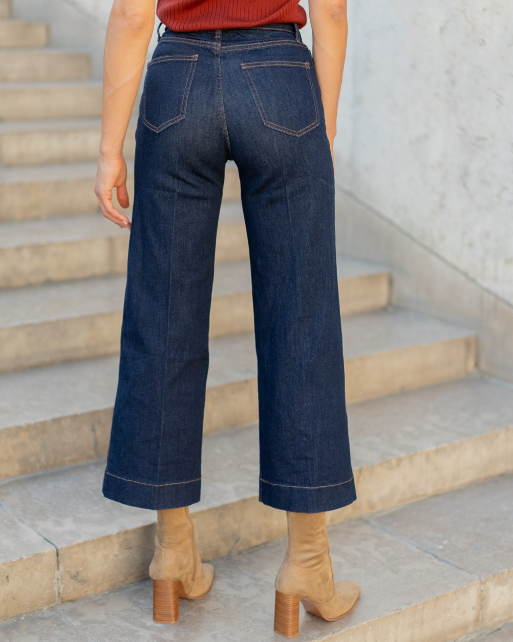 High rise wide 2025 leg crop jeans